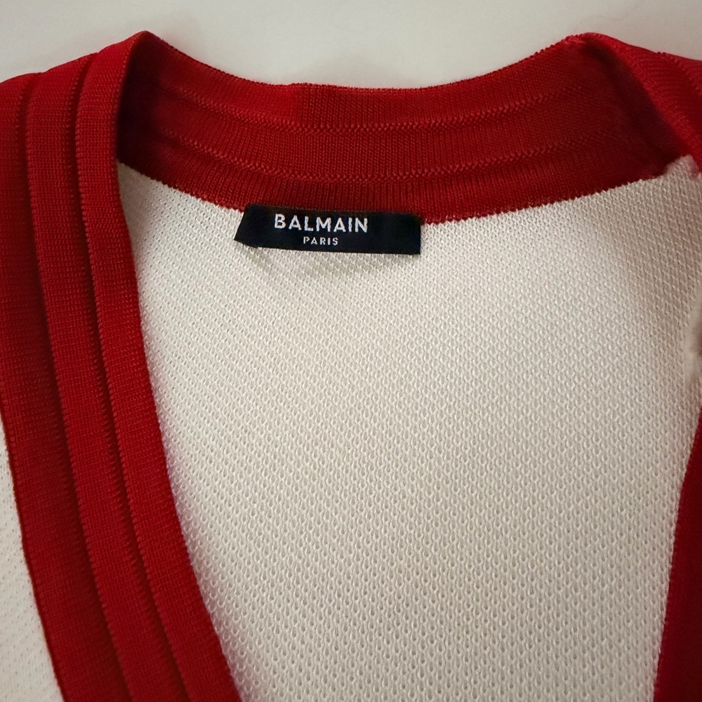 Authentic Balmain Cardigan with Gold Accents - Picture 4 of 9